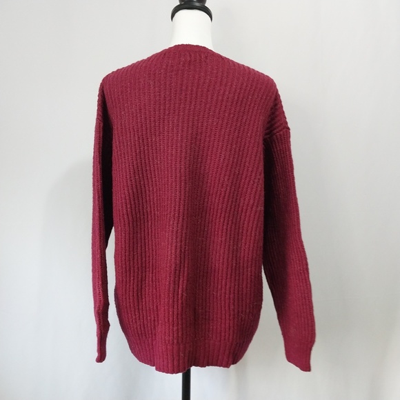 L.A Hearts Burgundy Crewneck Ribbed Knit Long Sleeve Pullover Sweater XS - Picture 6 of 10